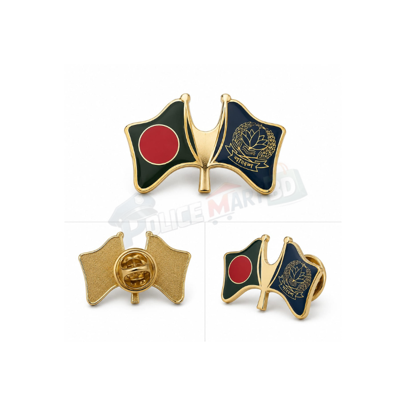 Banladesh Flag & Police Courtpin